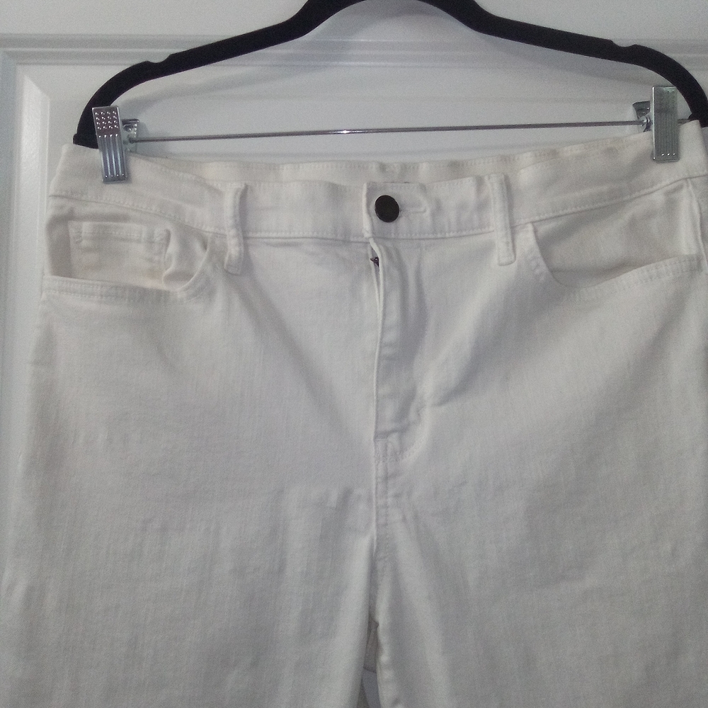 White High Rise Skinny Jeans/Jeggings Cropped Size 14 By a.n.a - Picture 2 of 5